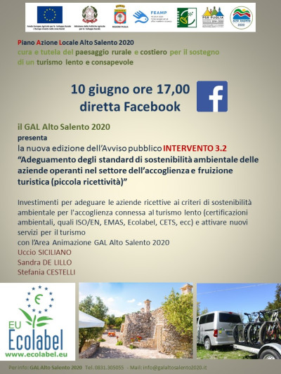 Nuova diretta Facebook per la presentazione della Bando Intervento 3.2 Sosteg...